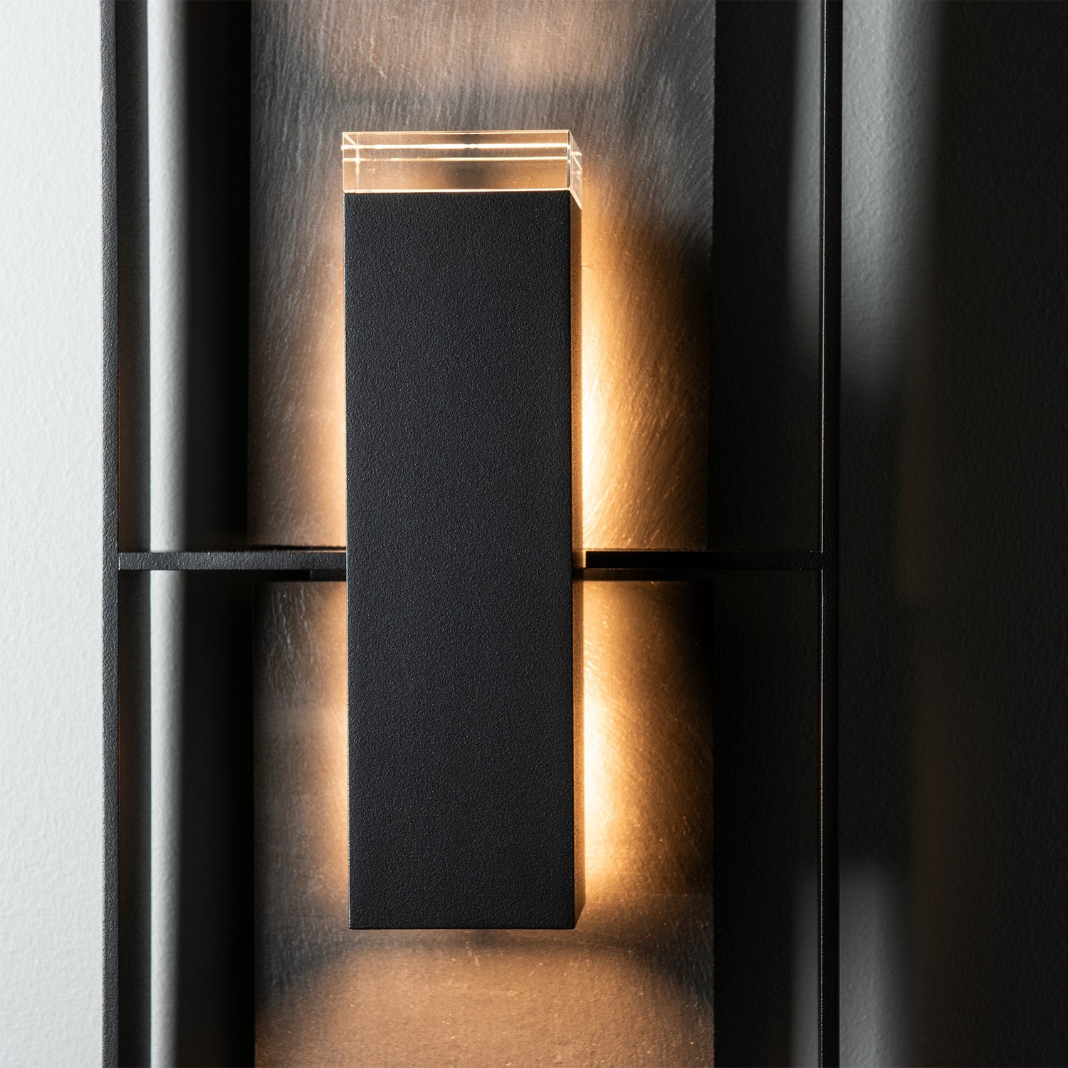 Hubbardton Forge - 302606-SKT-80-SL-ZM0546 - Shadow Box Tall w/Slate Outdoor Sconce - Shadow Box - Coastal Black
