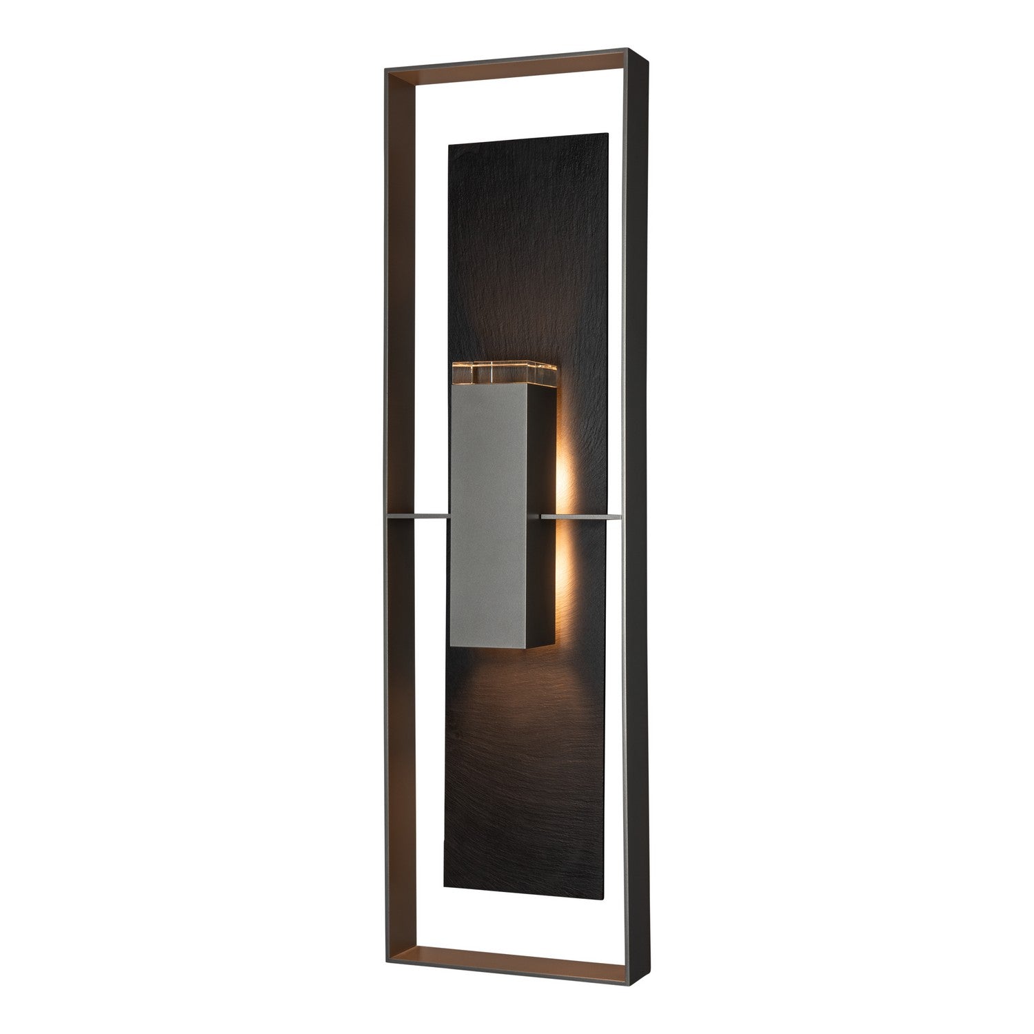 Hubbardton Forge - 302609-SKT-78-SL-ZM0736 - Shadow Box Extra Tall w/Slate Outdoor Sconce - Shadow Box - Coastal Burnished Steel