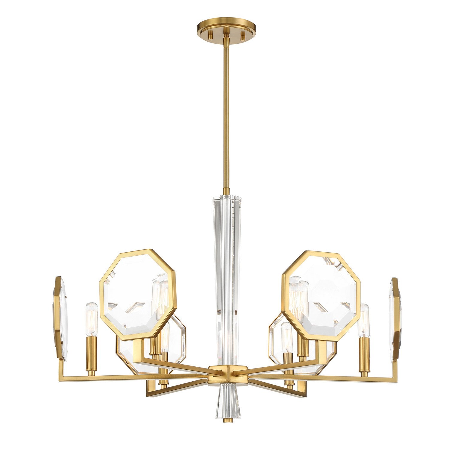 Savoy House - 1-2216-6-322 - Six Light Chandelier - Leighton - Warm Brass