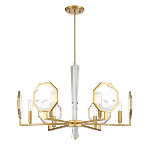 Savoy House - 1-2216-6-322 - Six Light Chandelier - Leighton - Warm Brass