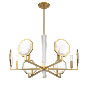 Savoy House - 1-2216-6-322 - Six Light Chandelier - Leighton - Warm Brass