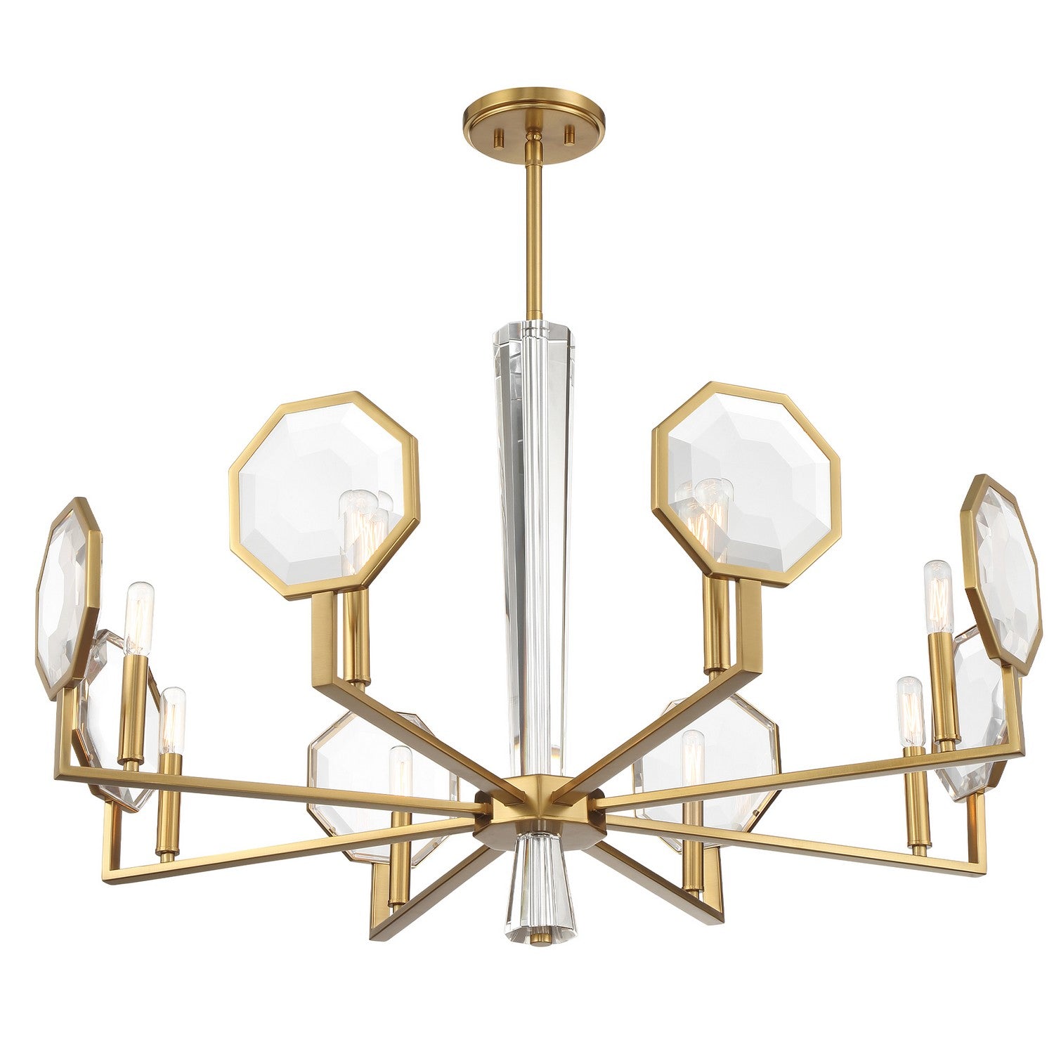 Savoy House - 1-2218-8-322 - Eight Light Chandelier - Leighton - Warm Brass