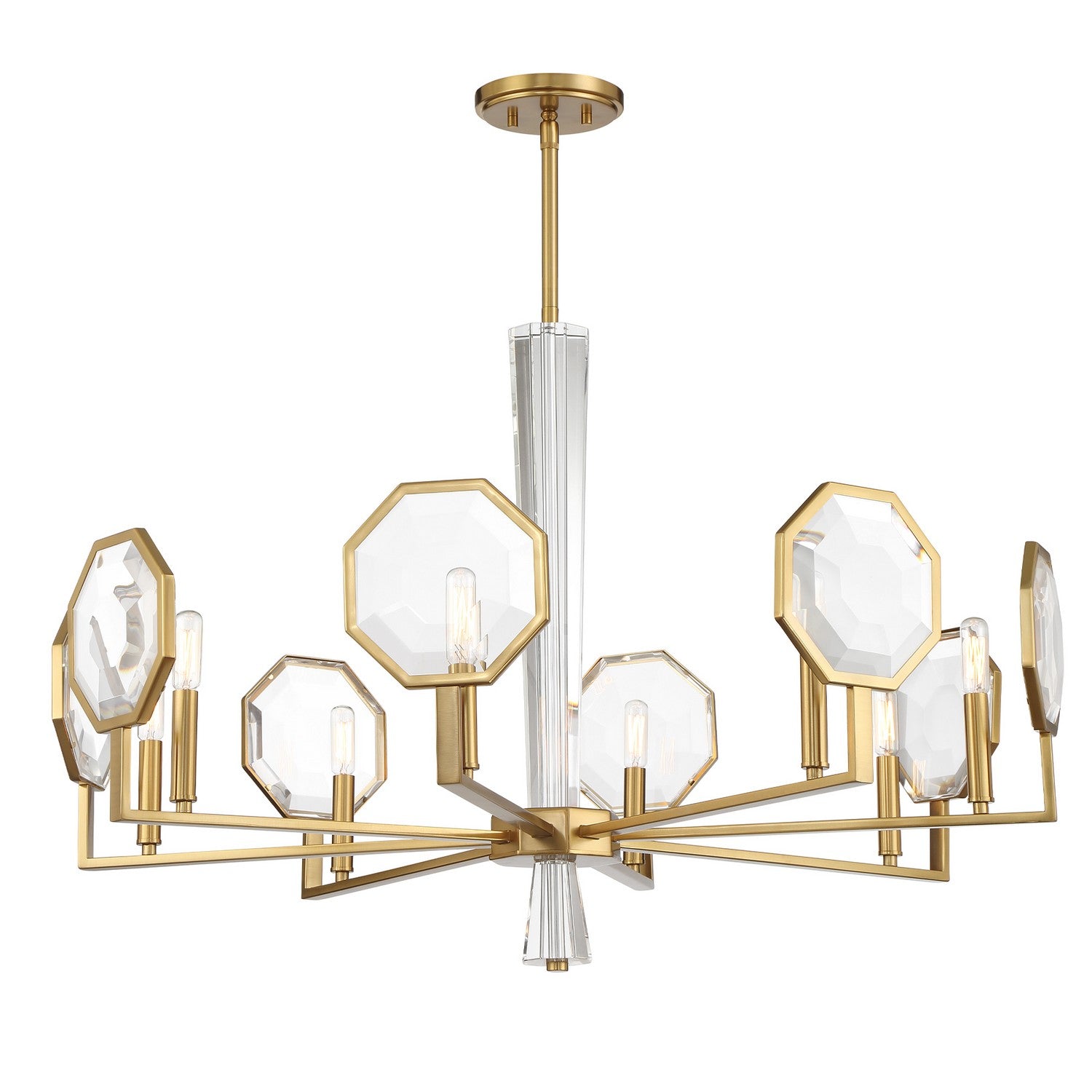 Savoy House - 1-2218-8-322 - Eight Light Chandelier - Leighton - Warm Brass