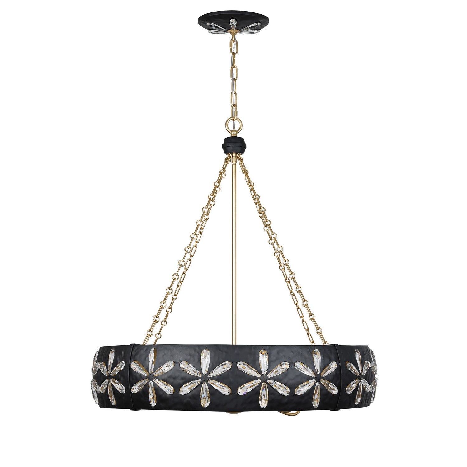 Savoy House - 1-2493-6-104 - Six Light Chandelier - Venice - Metropolis Black and Gold