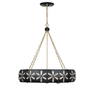 Savoy House - 1-2493-6-104 - Six Light Chandelier - Venice - Metropolis Black and Gold