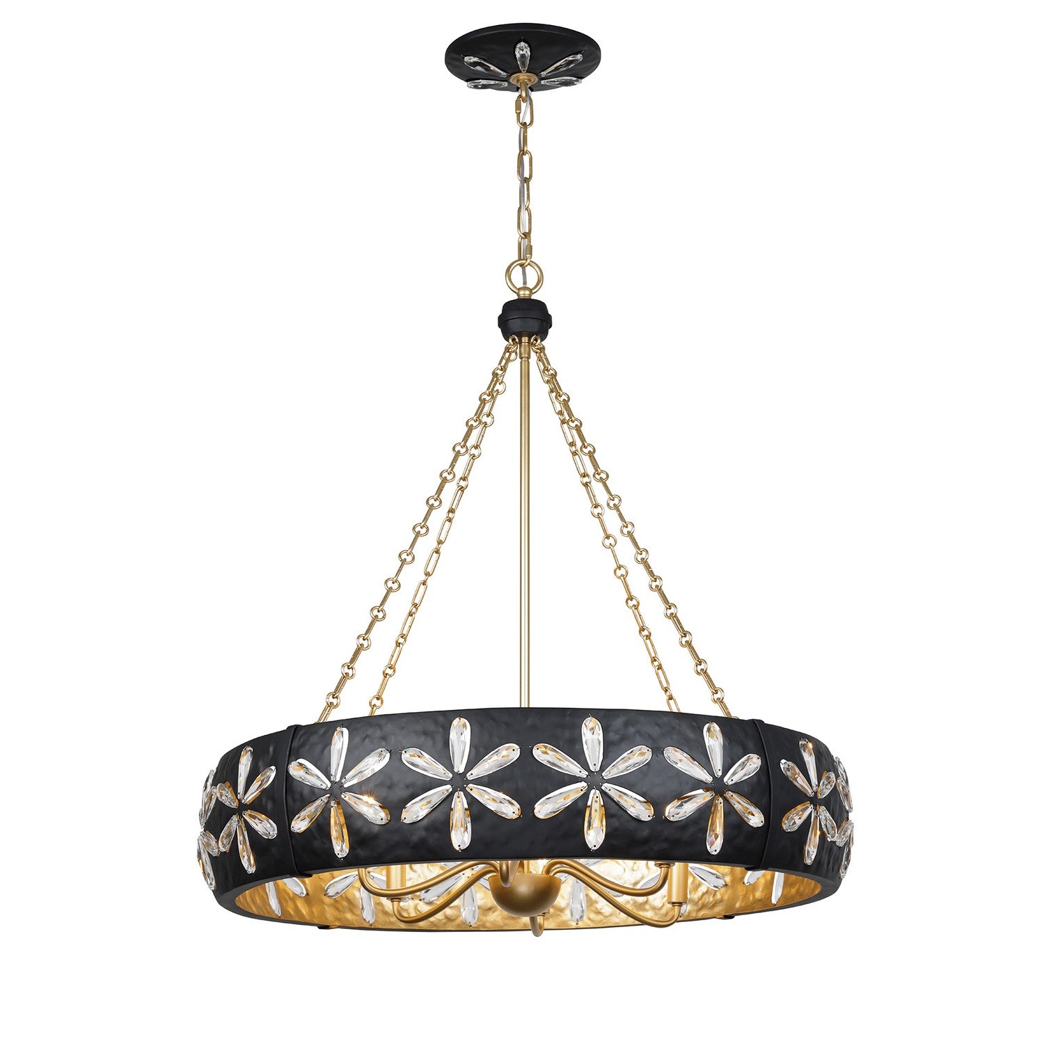 Savoy House - 1-2493-6-104 - Six Light Chandelier - Venice - Metropolis Black and Gold