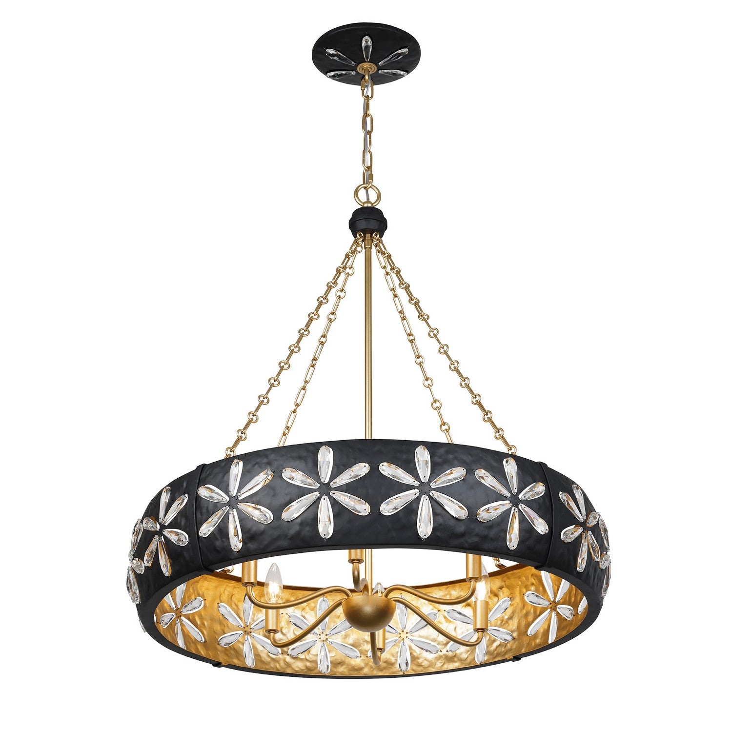 Savoy House - 1-2493-6-104 - Six Light Chandelier - Venice - Metropolis Black and Gold