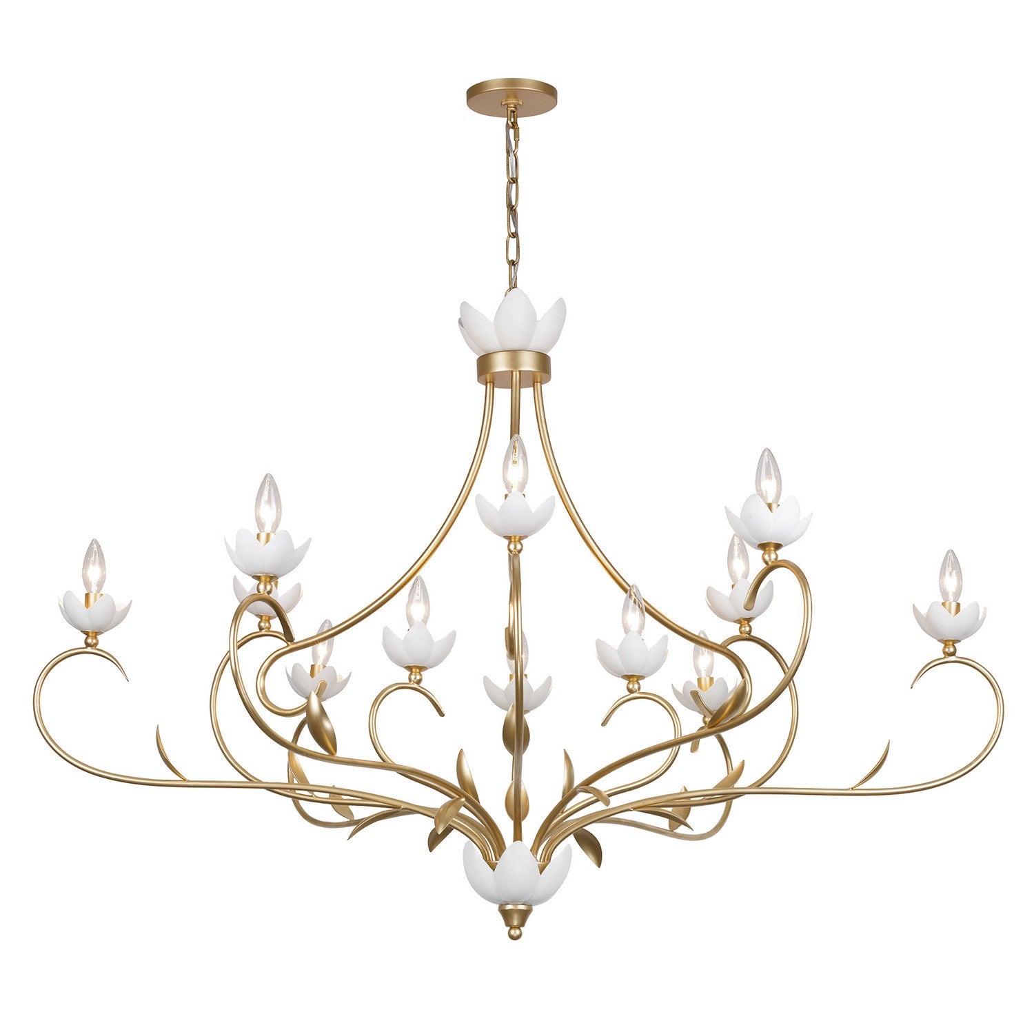 Savoy House - 1-5186-12-59 - 12 Light Chandelier - Muse - French Gold and White Cashmere