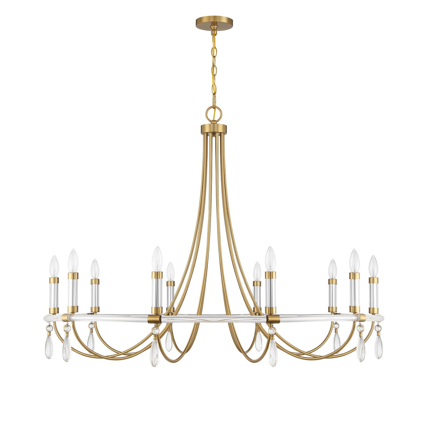 Savoy House - 1-7712-10-195 - Ten Light Chandelier - Mayfair - Warm Brass and Chrome