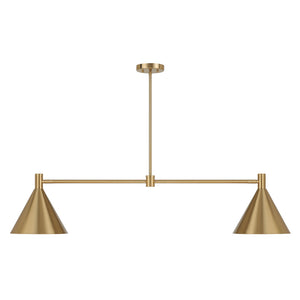 Savoy House - 1-8005-2-127 - Two Light Linear Chandelier - Pharos - Noble Brass