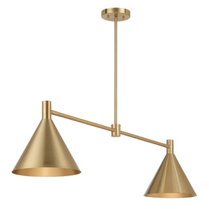 Savoy House - 1-8005-2-127 - Two Light Linear Chandelier - Pharos - Noble Brass