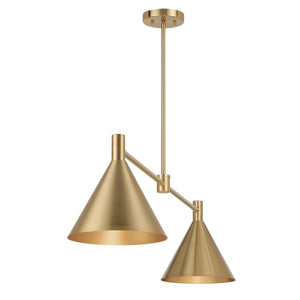 Savoy House - 1-8005-2-127 - Two Light Linear Chandelier - Pharos - Noble Brass