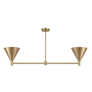 Savoy House - 1-8005-2-127 - Two Light Linear Chandelier - Pharos - Noble Brass