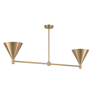 Savoy House - 1-8005-2-127 - Two Light Linear Chandelier - Pharos - Noble Brass