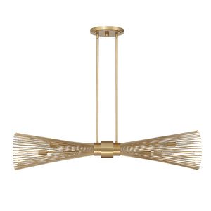 Savoy House - 1-9601-6-171 - Six Light Linear Chandelier - Longfellow - Burnished Brass