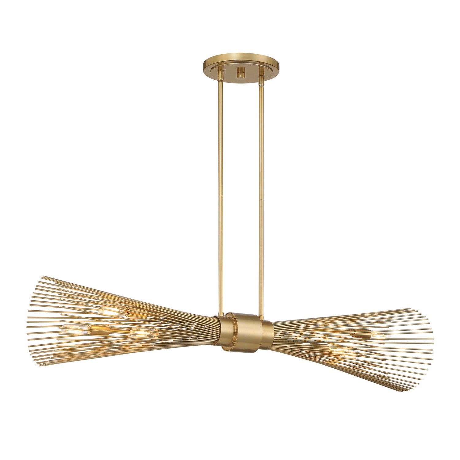 Savoy House - 1-9601-6-171 - Six Light Linear Chandelier - Longfellow - Burnished Brass