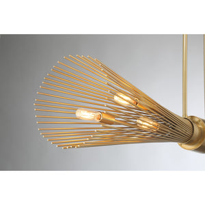 Savoy House - 1-9601-6-171 - Six Light Linear Chandelier - Longfellow - Burnished Brass