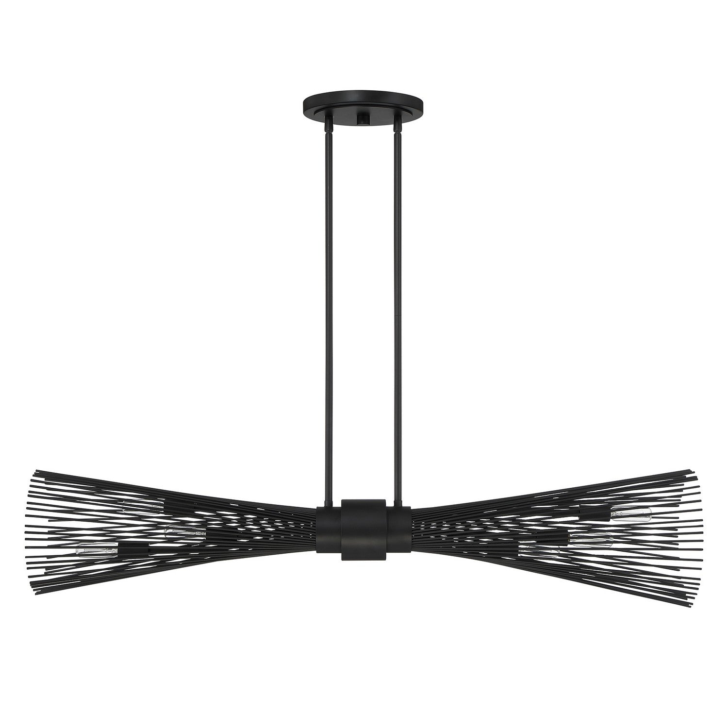 Savoy House - 1-9601-6-89 - Six Light Linear Chandelier - Longfellow - Matte Black