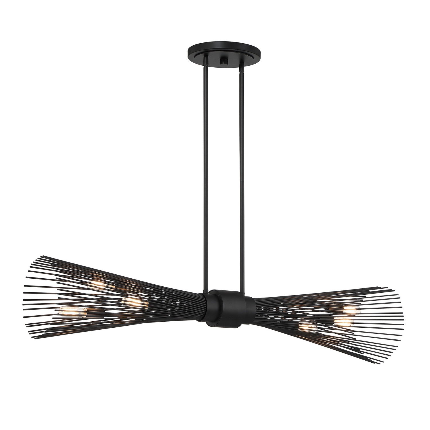 Savoy House - 1-9601-6-89 - Six Light Linear Chandelier - Longfellow - Matte Black