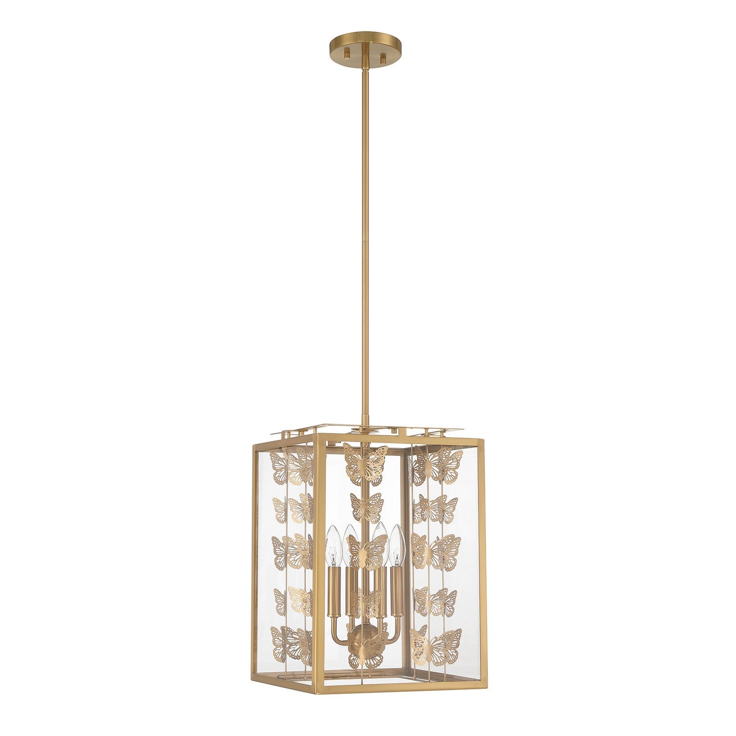 Savoy House - 3-4197-4-322 - Four Light Pendant - Birch - Warm Brass