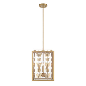 Savoy House - 3-4197-4-322 - Four Light Pendant - Birch - Warm Brass