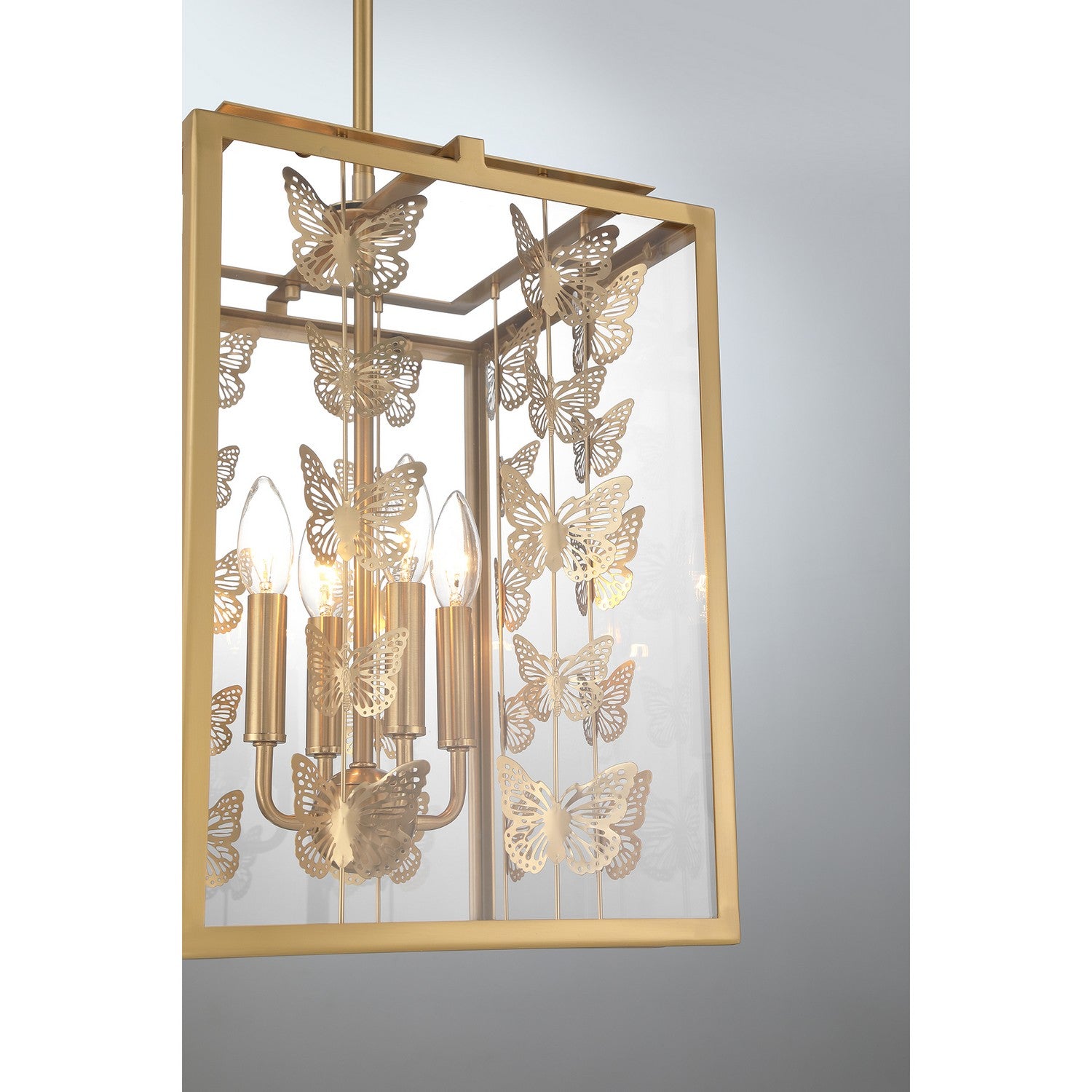 Savoy House - 3-4197-4-322 - Four Light Pendant - Birch - Warm Brass