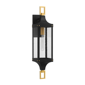 Savoy House - 5-279-144 - One Light Outdoor Wall Lantern - Glendale - Matte Black and Weathered Brushed Brass