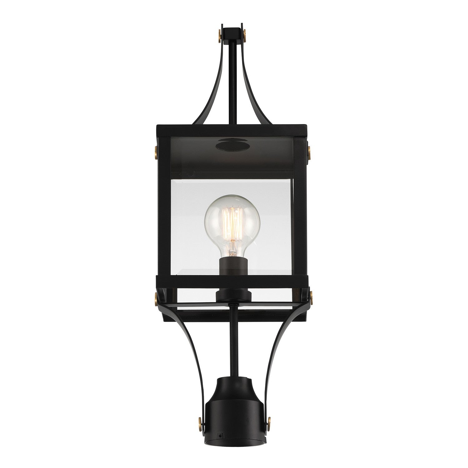 Savoy House - 5-476-144 - One Light Outdoor Post Lantern - Raeburn - Matte Black and Weathered Brushed Brass