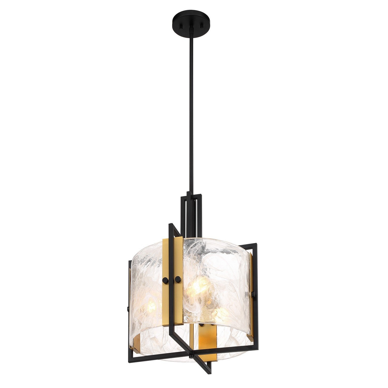 Savoy House - 7-1699-3-143 - Three Light Pendant - Hayward - Matte Black with Warm Brass Accents