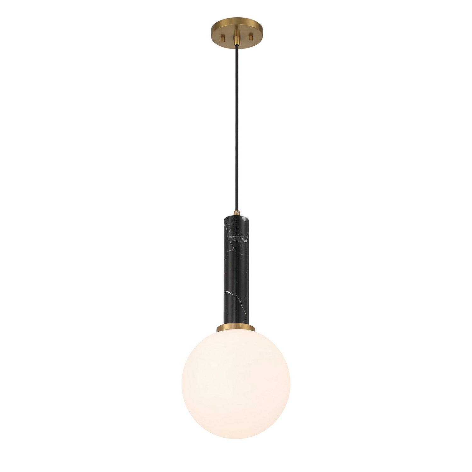 Savoy House - 7-2902-1-263 - One Light Pendant - Callaway - Black Marble with Warm Brass