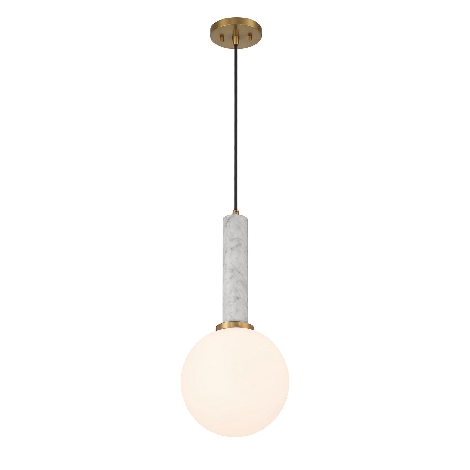 Savoy House - 7-2902-1-264 - One Light Pendant - Callaway - White Marble with Warm Brass