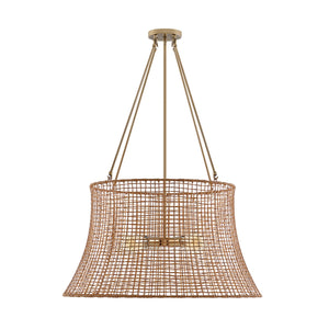 Savoy House - 7-6192-4-171 - Four Light Outdoor Chandelier - Longleaf - Burnished Brass