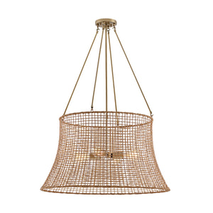 Savoy House - 7-6192-4-171 - Four Light Outdoor Chandelier - Longleaf - Burnished Brass