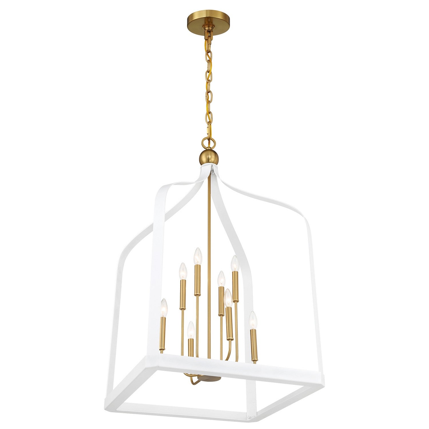 Savoy House - 7-7800-8-142 - Eight Light Pendant - Sheffield - White with Warm Brass Accents