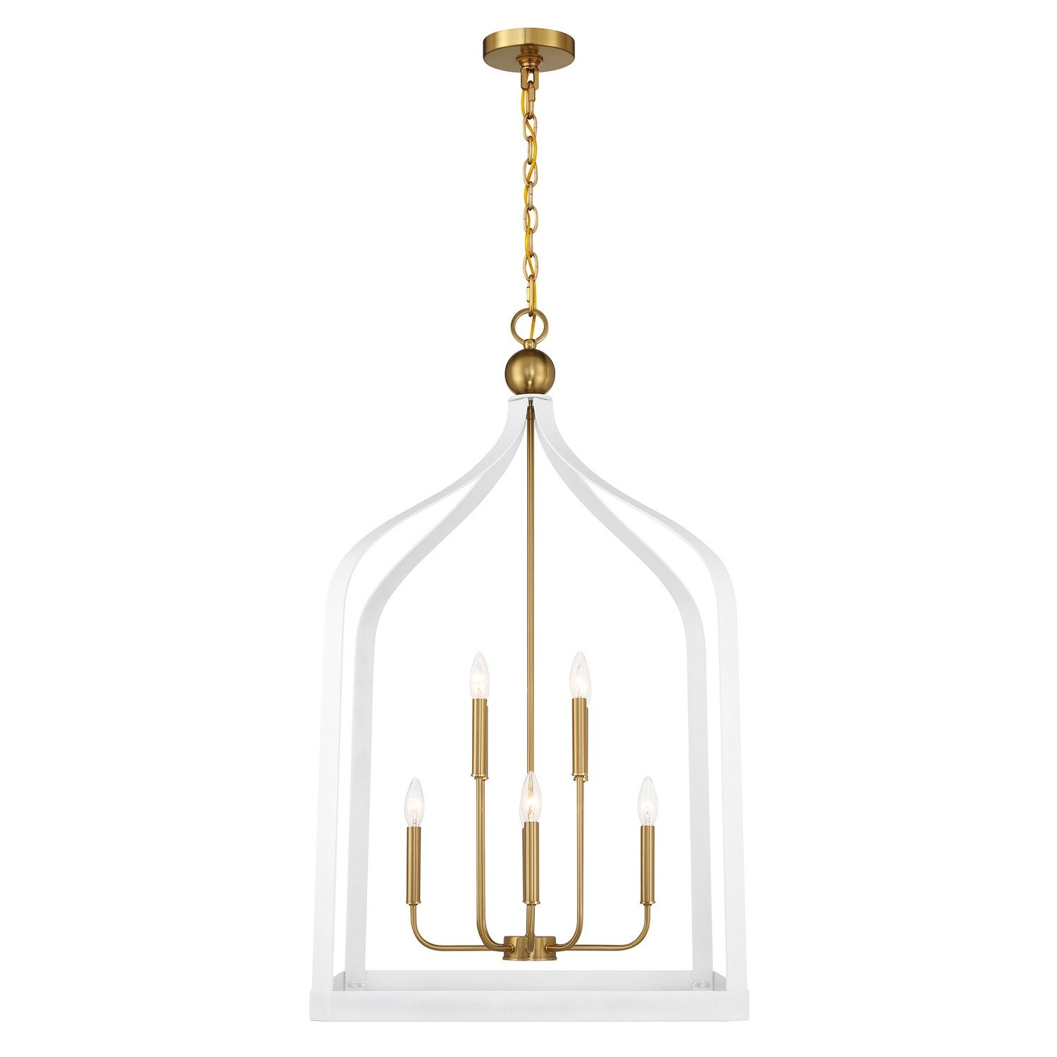 Savoy House - 7-7800-8-142 - Eight Light Pendant - Sheffield - White with Warm Brass Accents