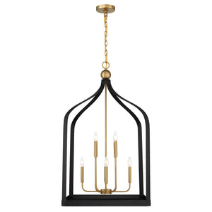 Savoy House - 7-7800-8-143 - Eight Light Pendant - Sheffield - Matte Black with Warm Brass Accents