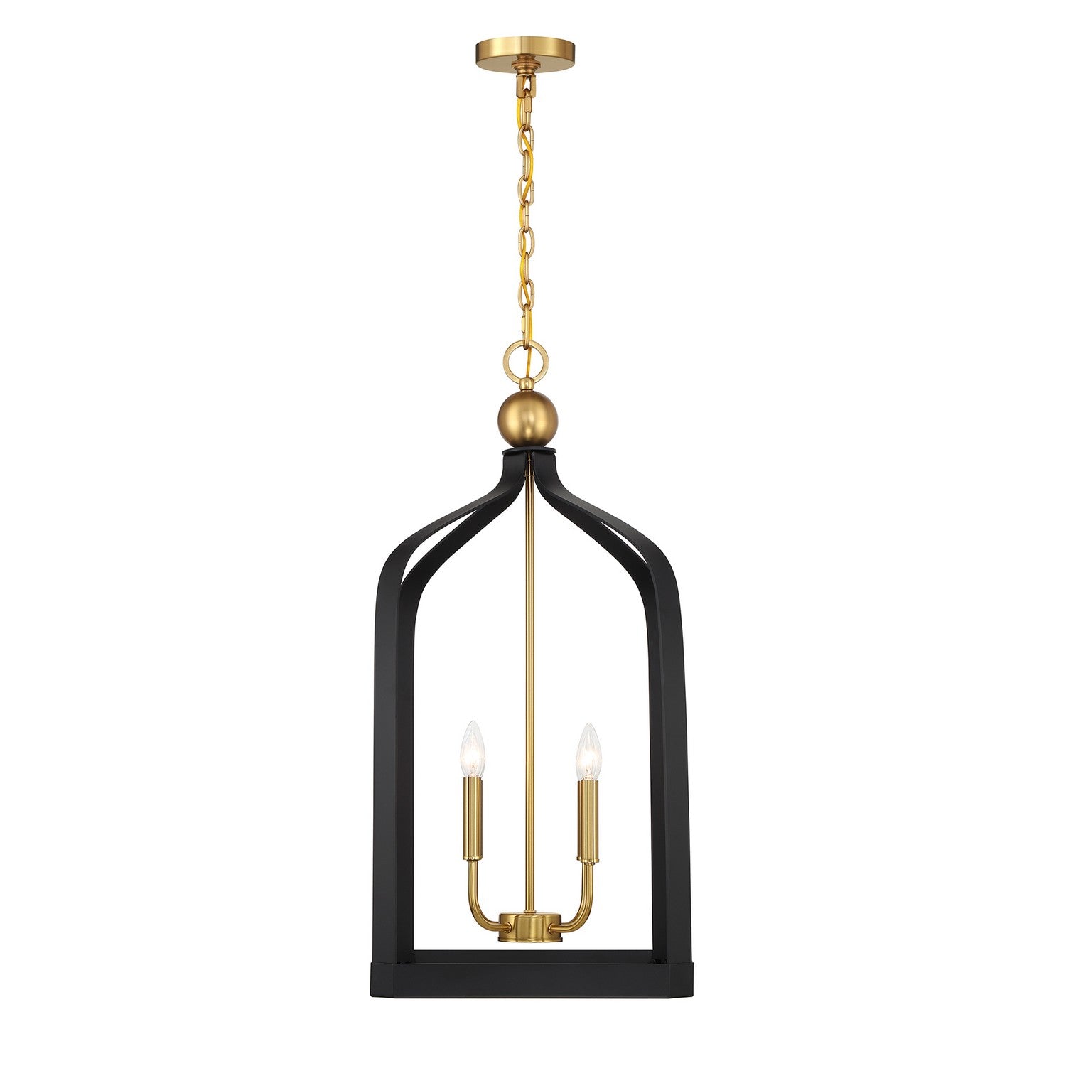 Savoy House - 7-7802-4-143 - Four Light Pendant - Sheffield - Matte Black with Warm Brass Accents