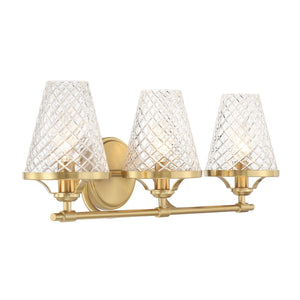 Savoy House - 8-3596-3-322 - Three Light Bathroom Vanity - Candler - Warm Brass