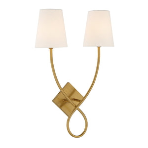 Savoy House - 9-4928-2-322 - Two Light Wall Sconce - Barclay - Warm Brass