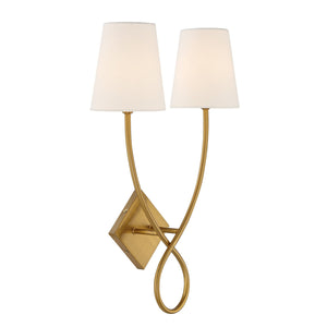 Savoy House - 9-4928-2-322 - Two Light Wall Sconce - Barclay - Warm Brass