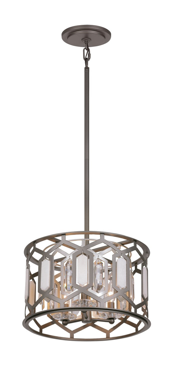 Minka-Lavery - 3585-795 - Three Light Semi Flush Mount - Hexly - Bronze & Sultry Sliver