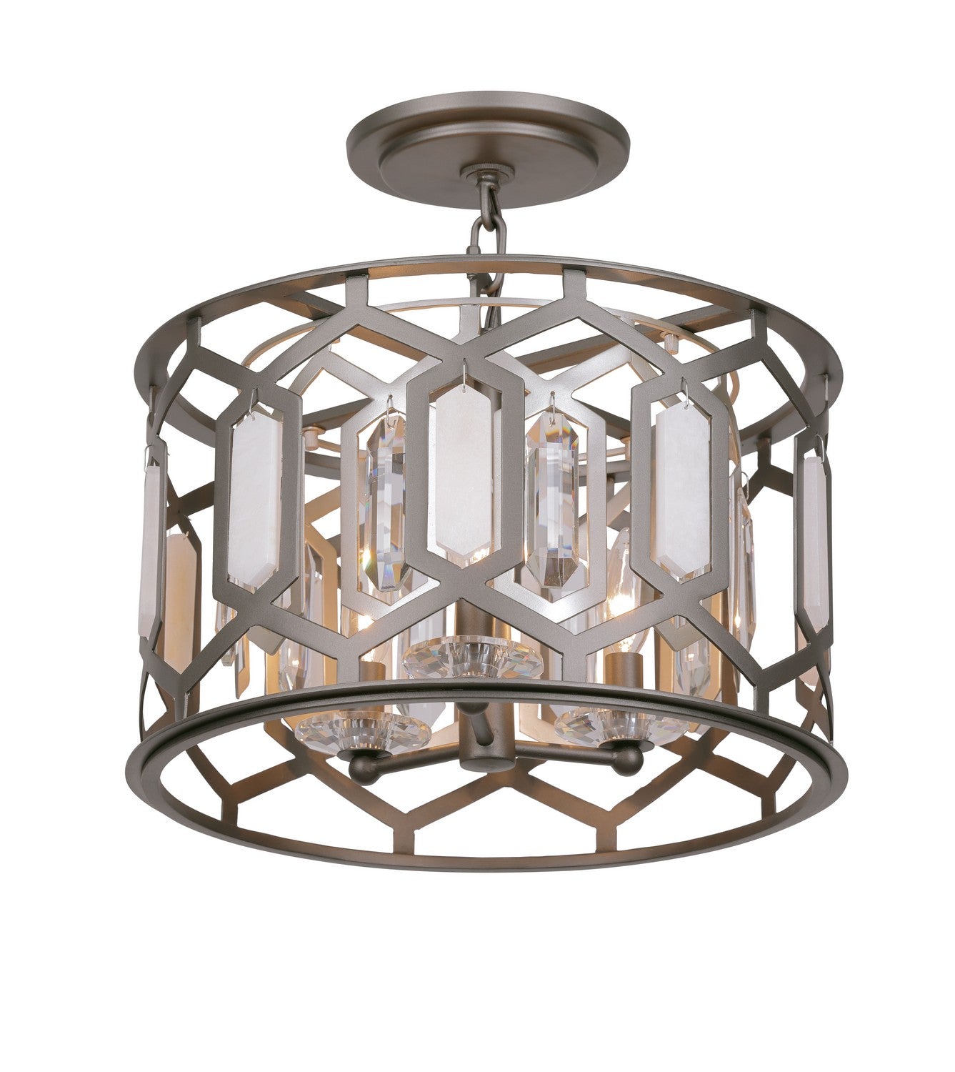 Minka-Lavery - 3585-795 - Three Light Semi Flush Mount - Hexly - Bronze & Sultry Sliver