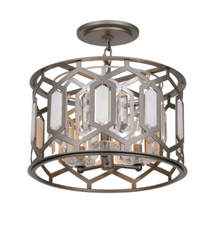 Minka-Lavery - 3585-795 - Three Light Semi Flush Mount - Hexly - Bronze & Sultry Sliver