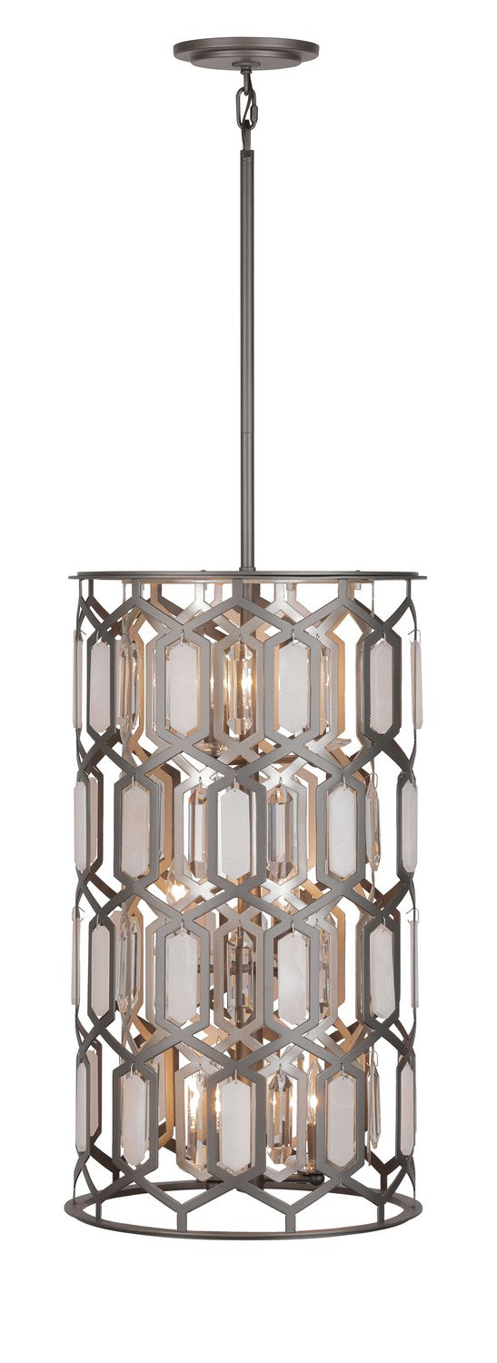 Minka-Lavery - 3586-795 - Nine Light Foyer Pendant - Hexly - Bronze & Sultry Sliver