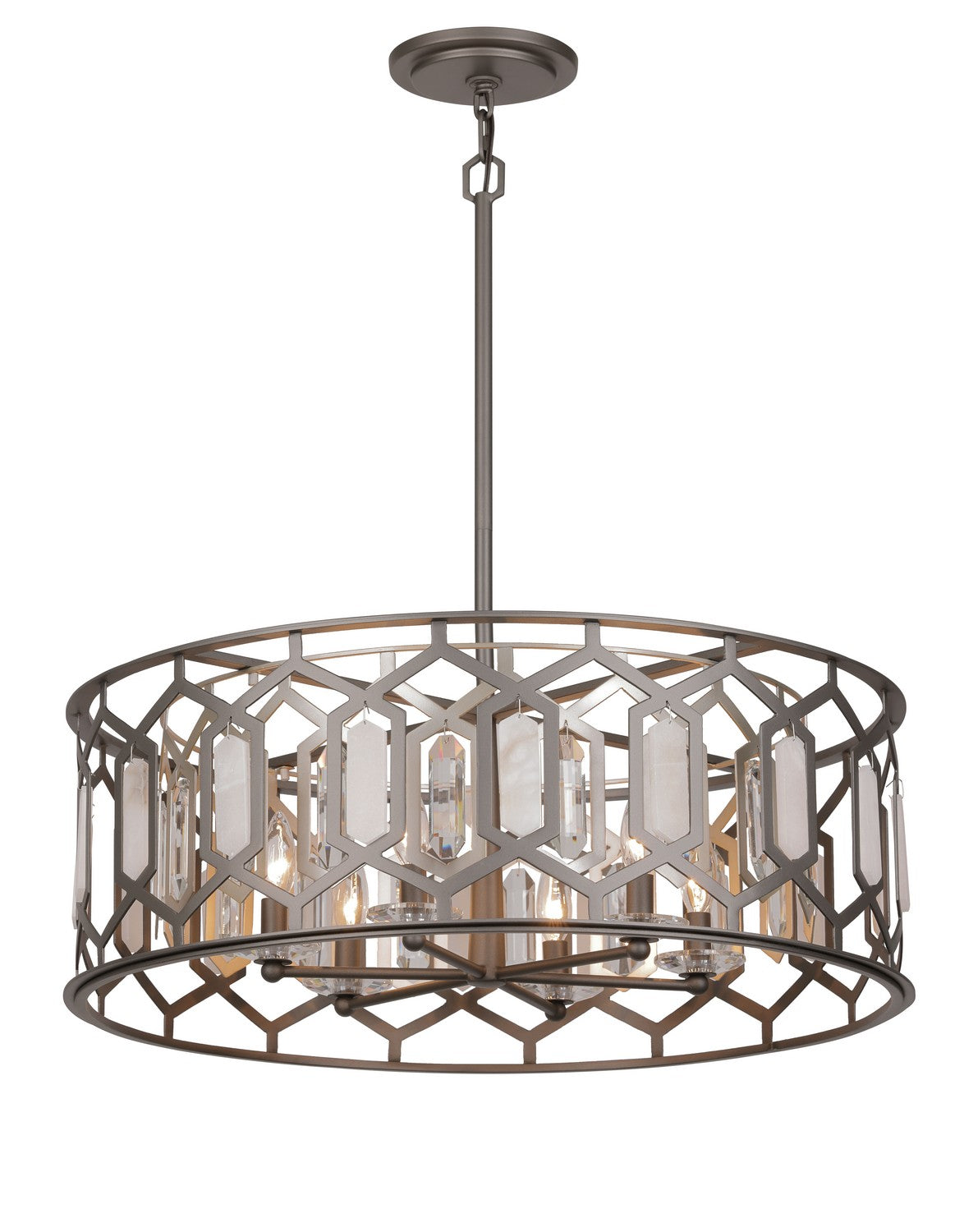 Minka-Lavery - 3587-795 - Six Light Pendant - Hexly - Bronze & Sultry Sliver