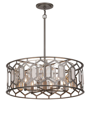 Minka-Lavery - 3587-795 - Six Light Pendant - Hexly - Bronze & Sultry Sliver