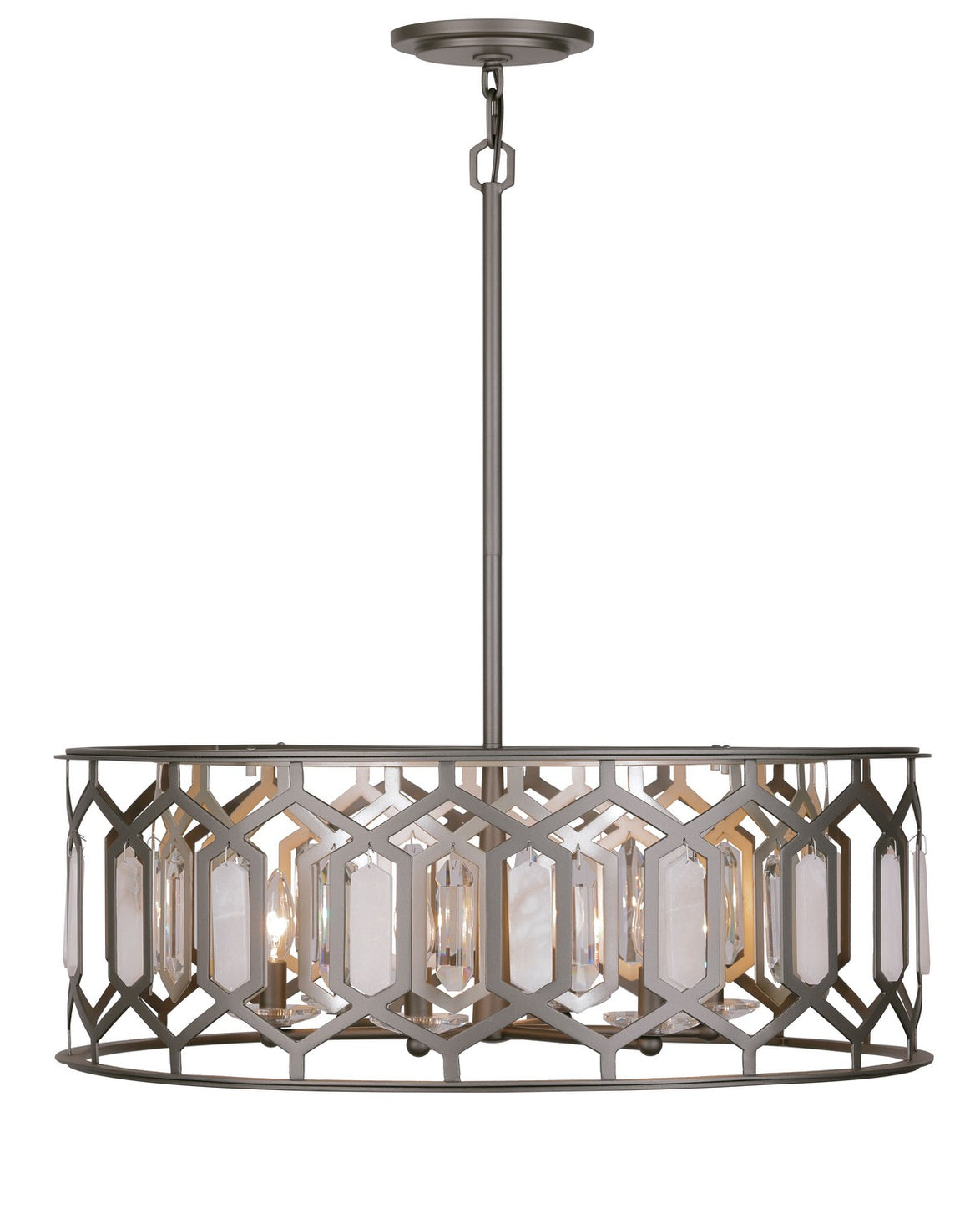 Minka-Lavery - 3587-795 - Six Light Pendant - Hexly - Bronze & Sultry Sliver