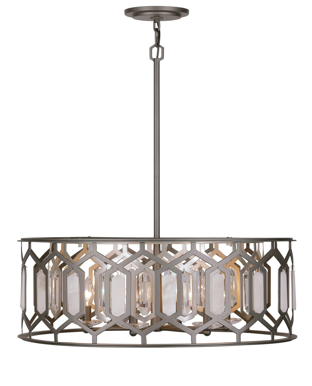 Minka-Lavery - 3587-795 - Six Light Pendant - Hexly - Bronze & Sultry Sliver