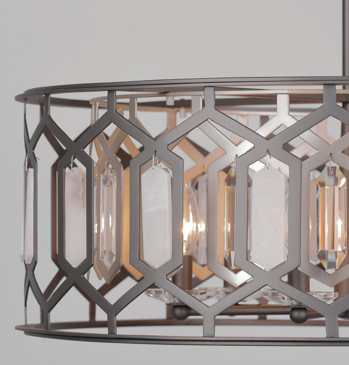 Minka-Lavery - 3587-795 - Six Light Pendant - Hexly - Bronze & Sultry Sliver