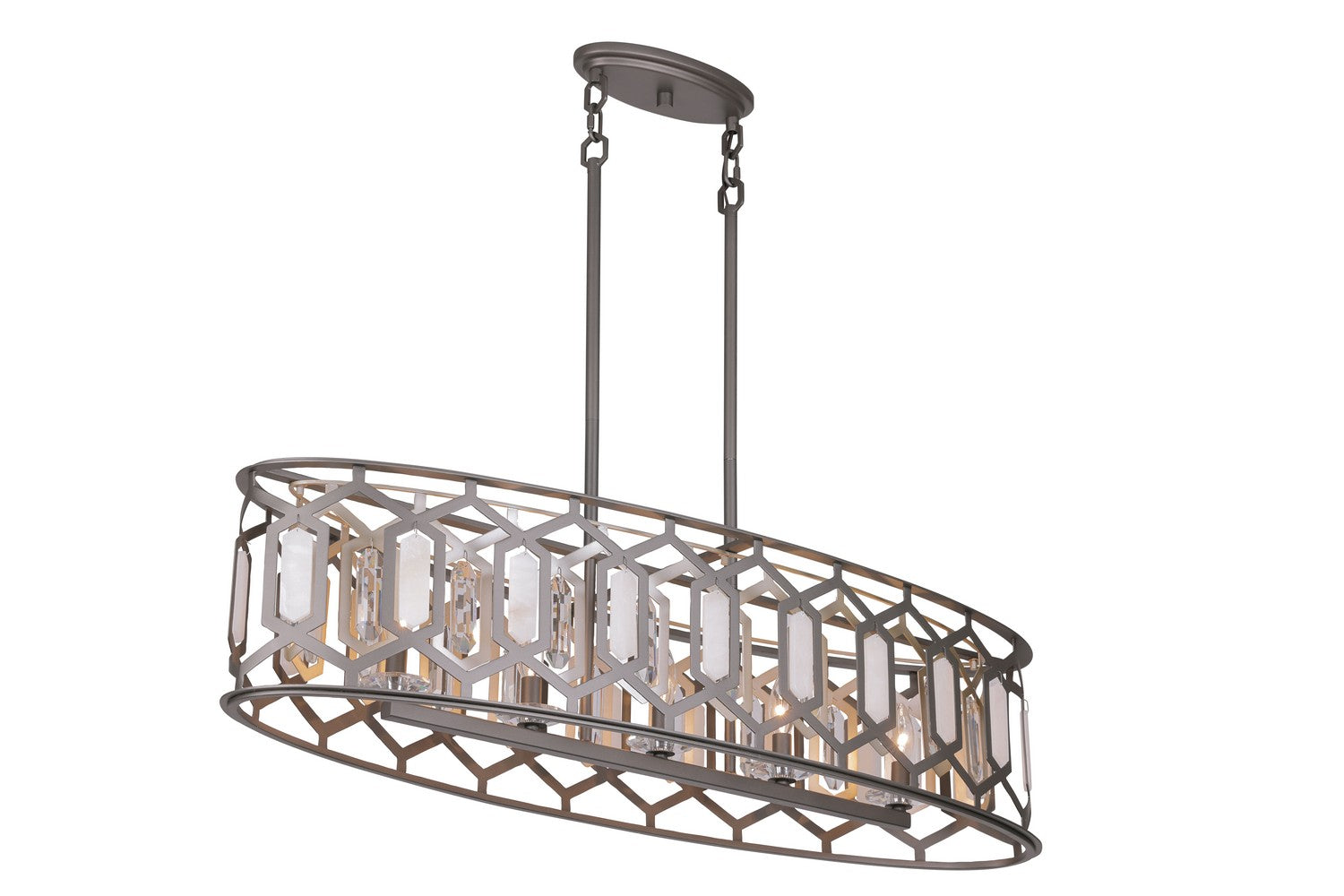 Minka-Lavery - 3588-795 - Five Light Island Pendant - Hexly - Bronze & Sultry Sliver
